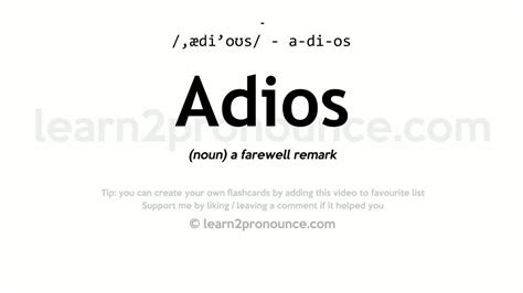 adiós pronunciation|ADIOS .